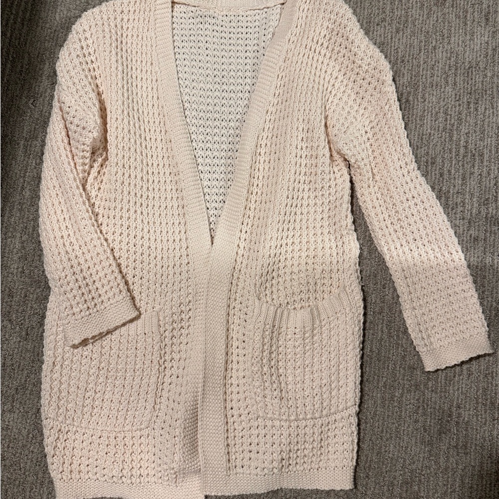 Women's Beige Knit Sweater Cardigan